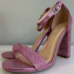 NEW IN BOX: Pink Rhinestone Studded Heels